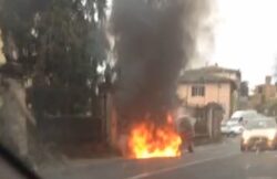 Auto in fiamme in via Fiorentina -IL VIDEO