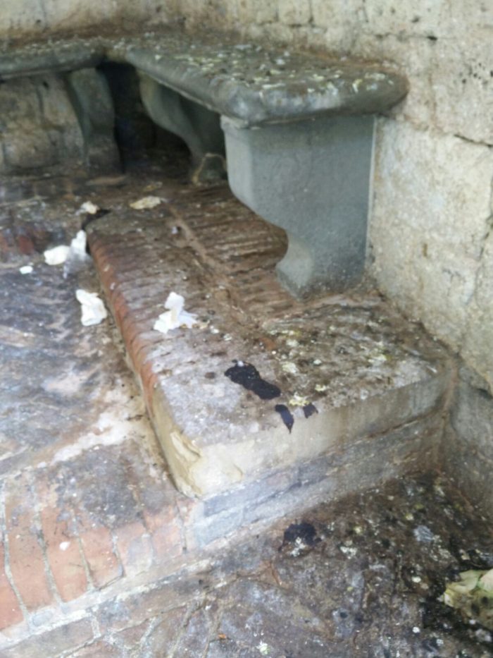 Escrementi umani all'Antiporto di Camollia