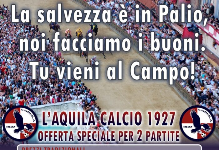L'Aquila Calcio usa il Palio per promuovere la partita