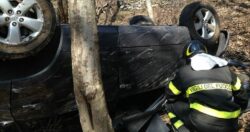 Si ribalta con l'auto, soccorso con Pegaso