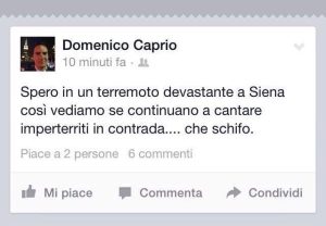 Luned&igrave; il procedimento nei confronti del medico che augura il terremoto a Siena