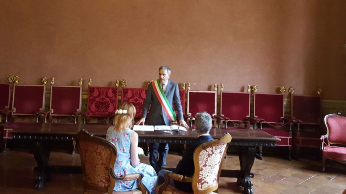 Prima unione civile a Siena celebrata dal sindaco Valentini