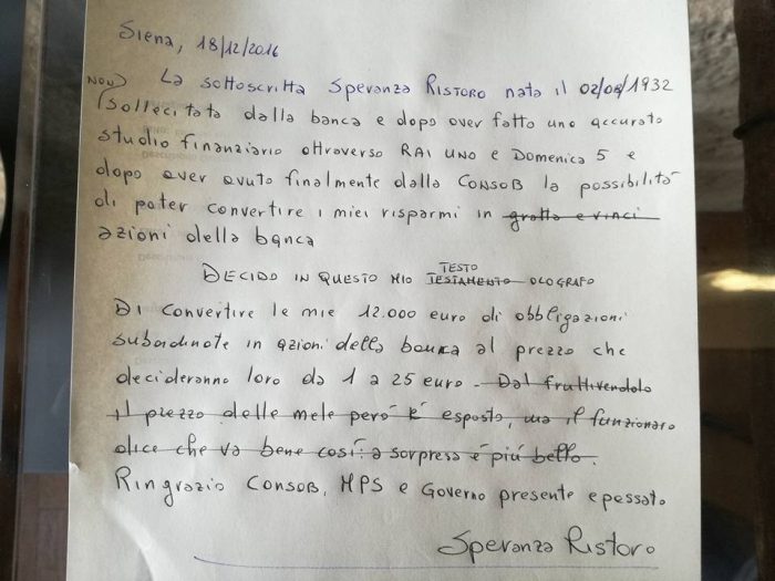 L'Associazione Vittime del Salvabanche invita a non convertire