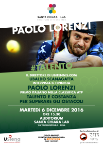 Questo pomeriggio l'appuntamento con la lezione-intervista a Paolo Lorenzi