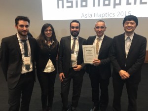 AsiaHaptics Silver Award per il laboratorio di Robotica e Sistemi dell’Università di Siena