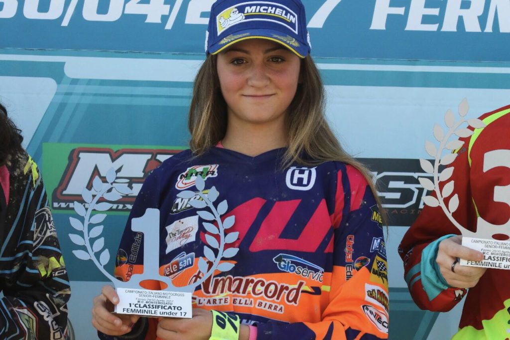 E&rsquo; la senese Elisa Galvagno, 13 anni, la prima classificata del Campionato italiano femminile Motocross