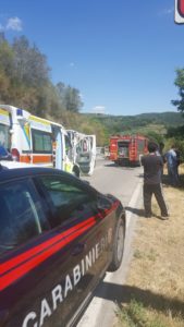 Auto schiacciata dalla ruspa caduta da un camion, una persona deceduta