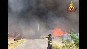 Incendio a Monteroni d’Arbia