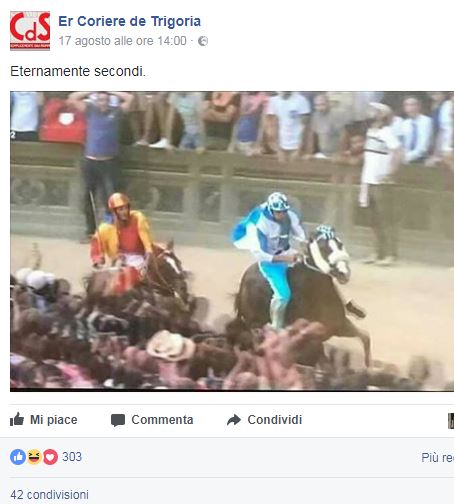 Foto del Palio negli sfott&ograve; tra tifosi laziali e romanisti