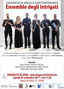 Un appuntamento "intrigante" di musica contemporanea all'Universit&agrave; di Siena