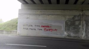 Anpi Sinalunga su scritta antisemita pre-derby: "Un oltraggio, superato il limite"