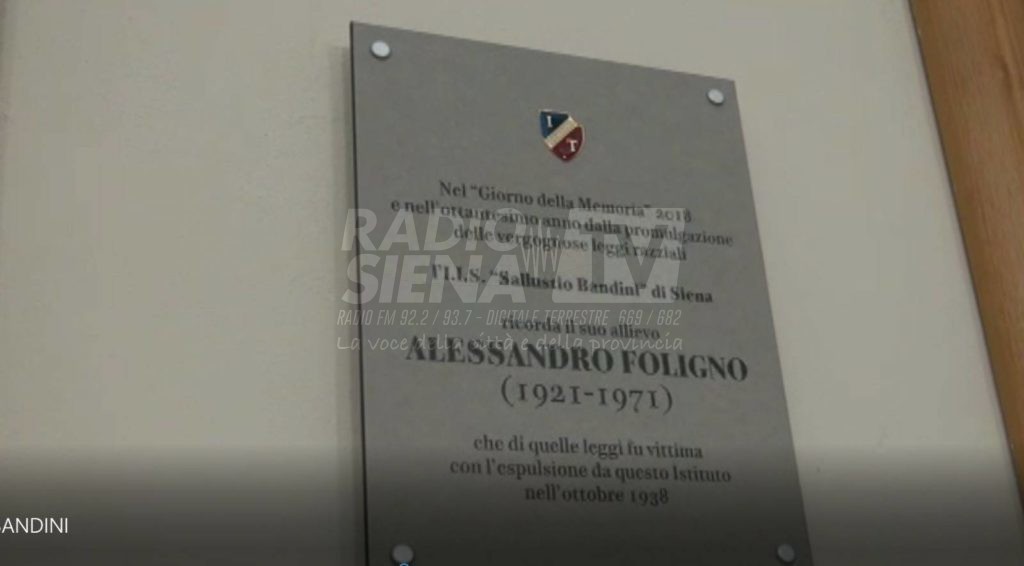Svelata al Bandini la targa in memoria di Alessandro Foligno