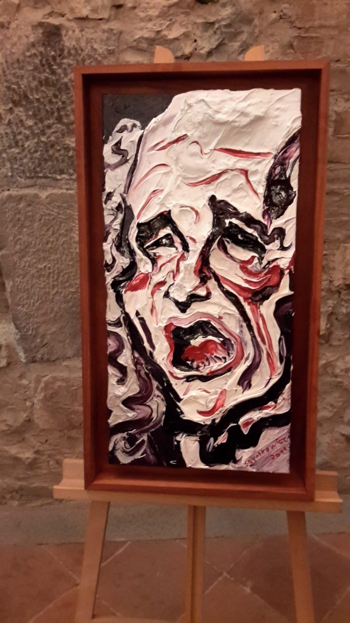 Castellina in Chianti, presentato il ritratto di Leo Ferr&eacute; dipinto da Charles Szymkowicz