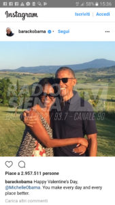 Obama festeggia San Valentino con Michelle ricordando il soggiorno senese