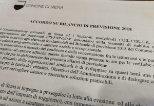 Bilancio di previsione 2018: siglato accordo con i sindacati
