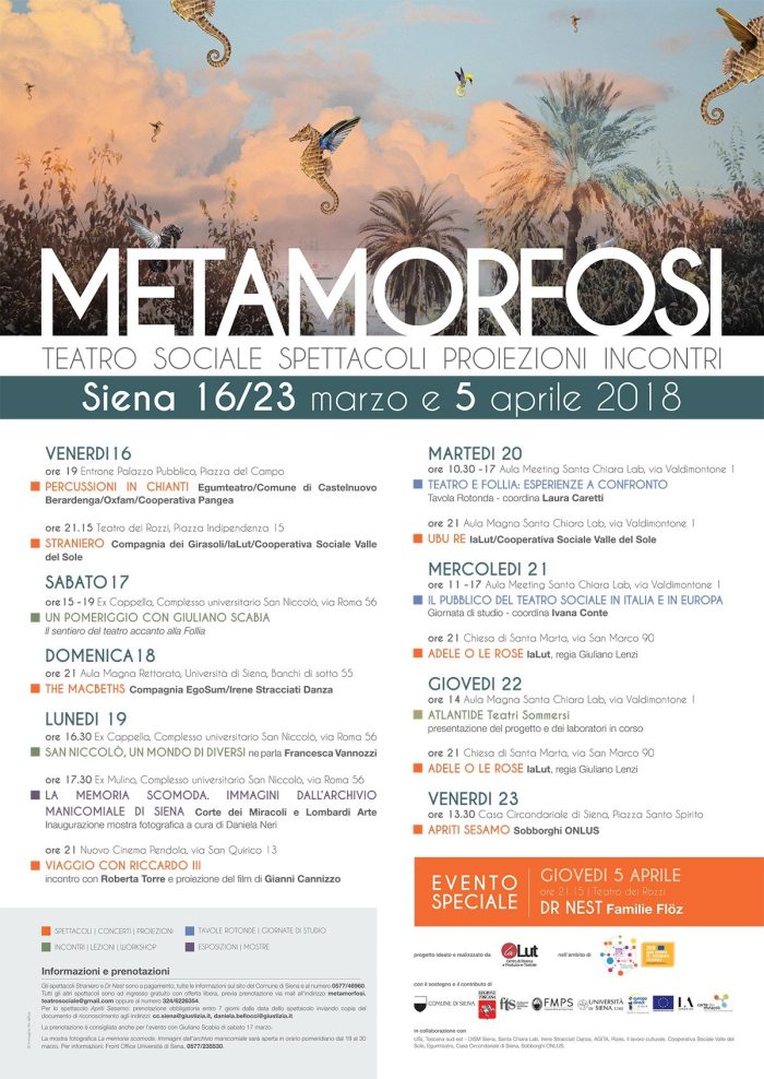 "Metamorfosi", gli ultimi impegni sempre all'insegna del Teatro Sociale