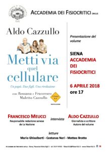 Il nuovo libro di Aldo Cazzullo sull'abuso dei cellulari all'Accademia dei Fisiocritici