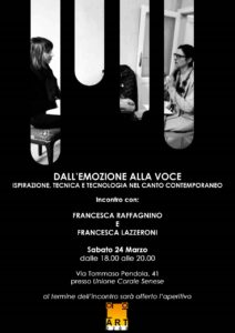 Dall'emozione alla voce, domani una serata dedicata al canto contemporaneo