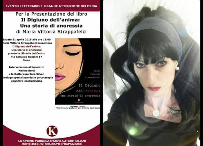 Sabato 21 la presentazione di "il digiuno dell'anima", il manuale per uscire dall'incubo dell'anoressia