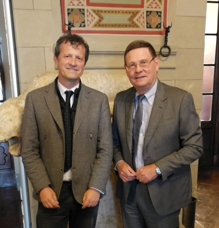 Ambasciatore del Belgio a Siena per visitare la mostra di Szymkowicz