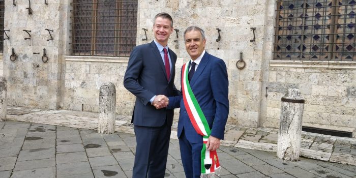 Il console americano Wohlauer in visita a Siena