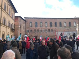 I sindacati dei pensionati senesi in protesta contro la legge di bilancio 2019