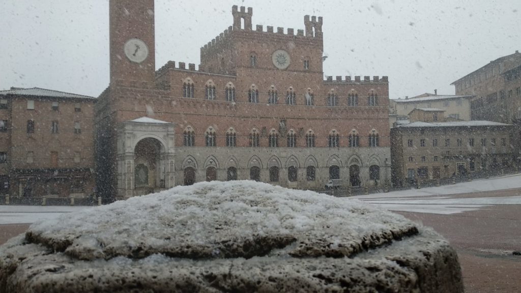 Emergenza neve: chiusa Piazza del Campo - VIDEO