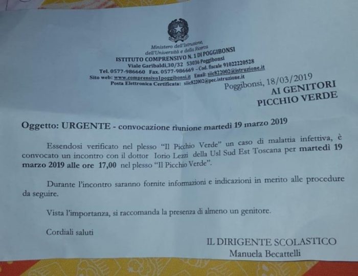 Tre casi di tubercolosi nelle scuole di Poggibonsi