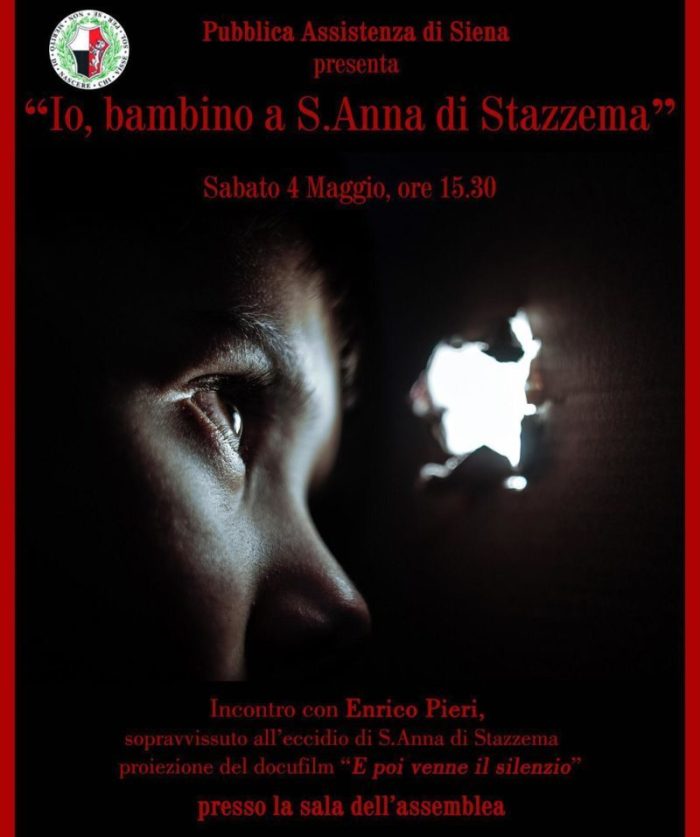 Alla Pubblica Assistenza la testimonianza di Enrico Pieri, sopravvissuto all'eccidio di Sant'Anna di Stazzema