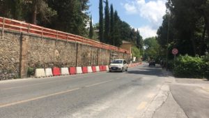 Lavori muro pericolante di Villa Patrizia al rush finale: fra una settimana cantiere chiuso