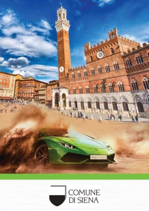 Le Lamborghini si mettono in mostra in Piazza del Campo