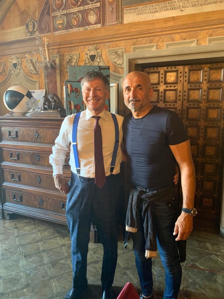 Anche Luciano Spalletti assiste alla Prova Generale da Palazzo Pubblico