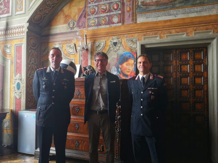 Luigi Polimanti nuovo comandante carabinieri Siena centro. De Mossi gli d&agrave; il benvenuto