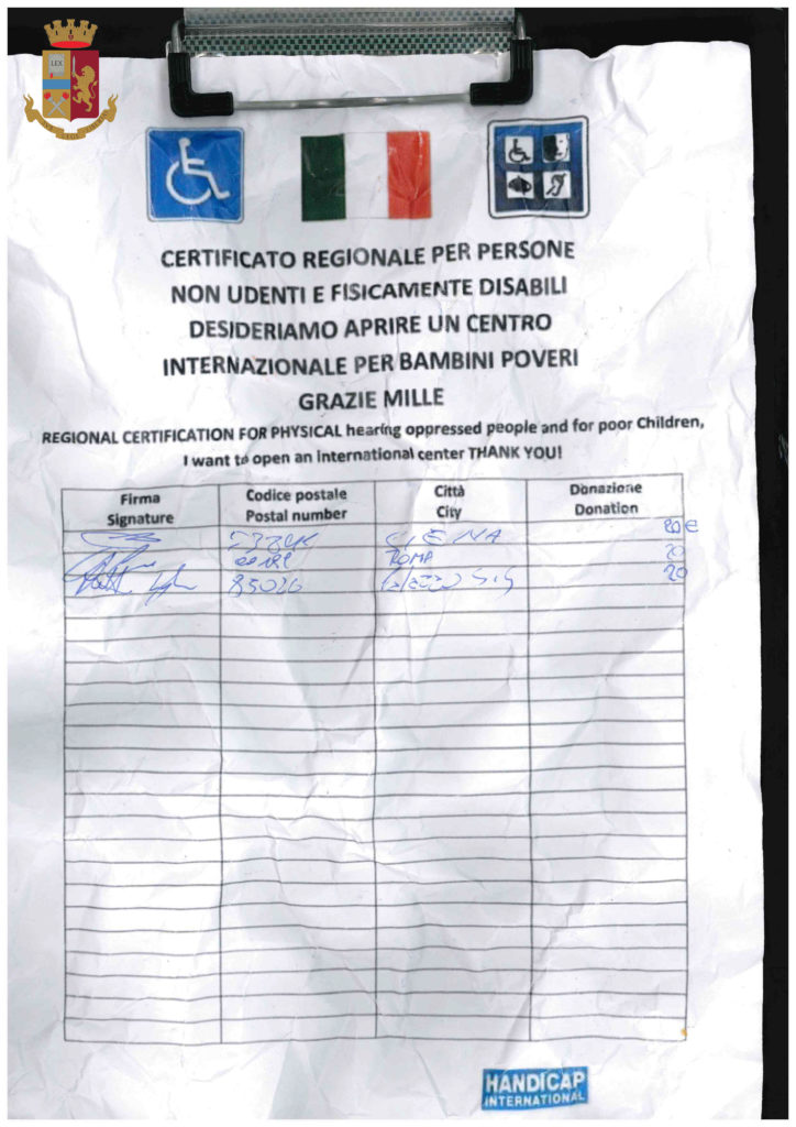 Si fingevano sordomuti per truffare i senesi raccogliendo donazioni: espulsi dalla citt&agrave;