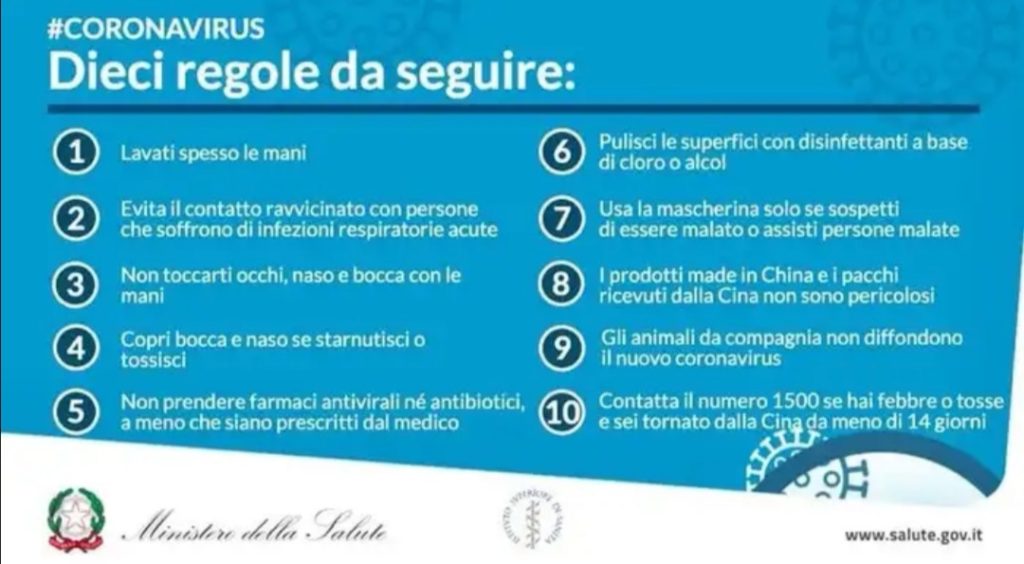 Coronavirus, tutto quello che c'&egrave; da sapere e le dieci regole per prevenire il contagio