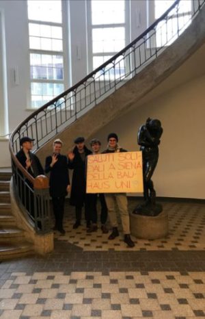 Gli studenti dell'Universit&agrave; Bauhaus di Weimar sostengono Siena: "Forza a tutti voi"