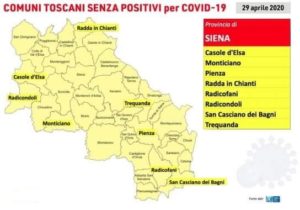 Coronavirus, otto Comuni della provincia di Siena non hanno registrato nessun caso di contagio