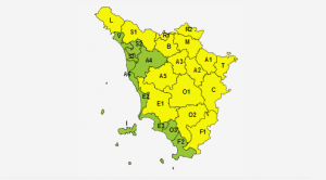 Allerta meteo, codice giallo in Toscana per domani