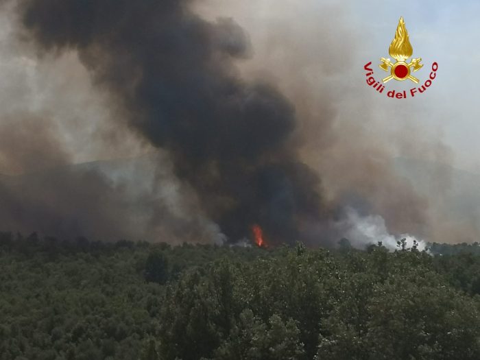 Vasto incendio a Roccastrada, vigili del fuoco a presidio delle case minacciate