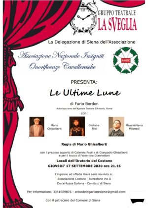 "Le ultime lune" e "Delitti esemplari" al Costone: scopo benefico