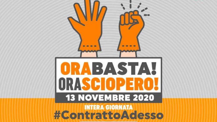 Venerd&igrave; 13 lo sciopero di 600mila addetti alle pulizie, servizi intergrati e multiservizi