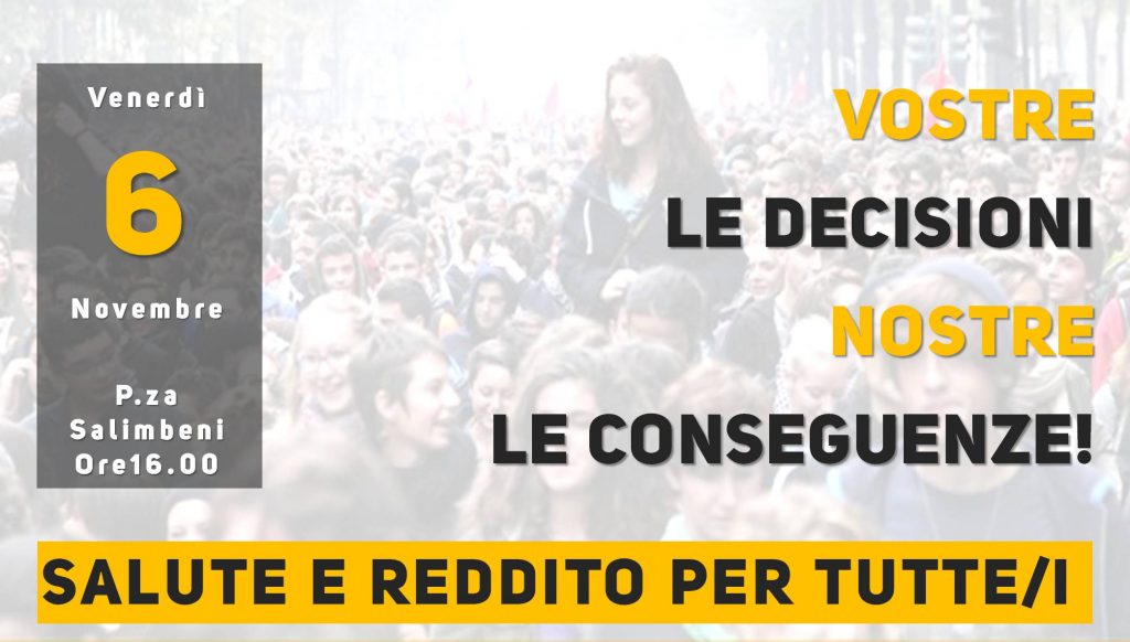 "Vostre le decisioni, nostre le conseguenze" domani la manifestazione in Piazza Salimbeni