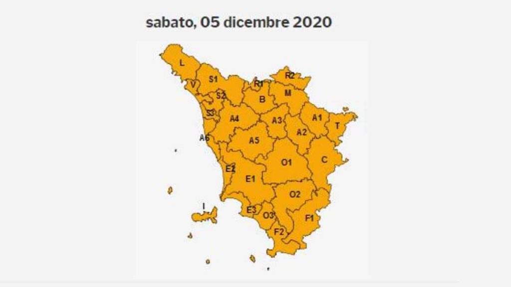 Temporali e vento: allerta arancione per domani in Toscana