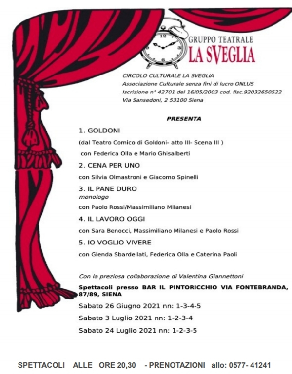 Con "La Sveglia" il teatro torna finalmente in scena