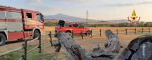 Incendio nell'area protetta della Quercia delle Checche
