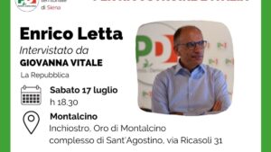 Suppletive, parte da Montalcino la campagna del candidato PD Enrico Letta