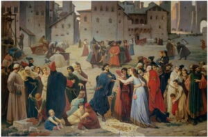 Siena: il Provenzan Salvani di Amos Cassioli esposto nella sala del Mappamondo di Palazzo Pubblico