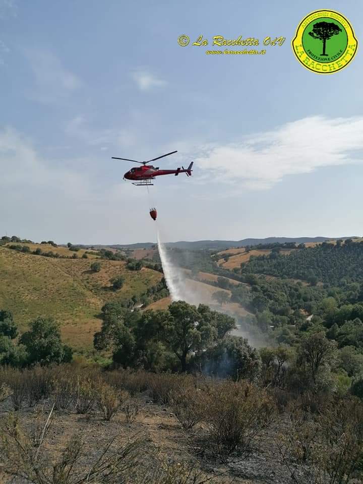 La Racchetta, numerosi interventi per incendi boschivi e di vegetazione