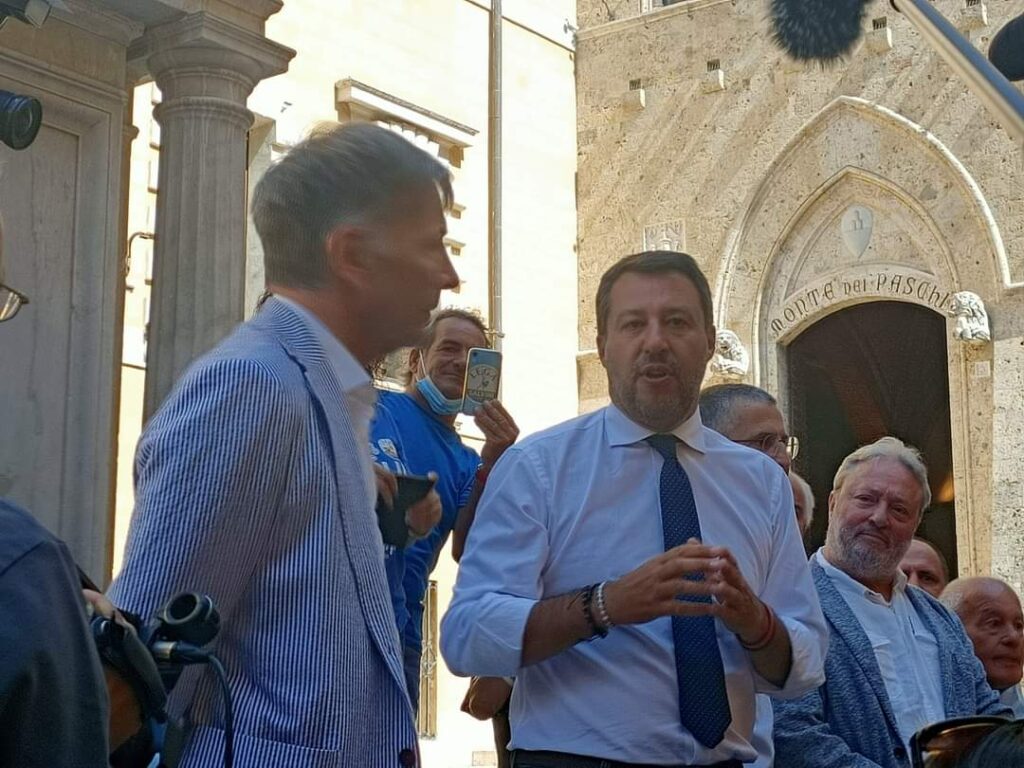 Palio e Mps: il sindaco De Mossi incontra Matteo Salvini e Tiziana Nisini