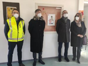 Siena, il sindaco De Mossi visita il centro vaccinale La Pimpa